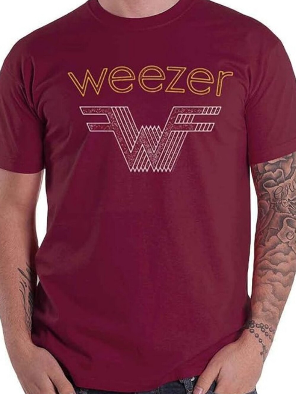 WEEZER 2018 Summer Tour T-shirt Unisex Medium Maroon